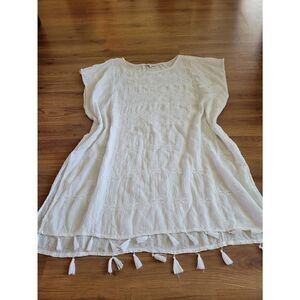 Star Mela Swimsuit Cover-up White Embroidered Medium Large X Large‎